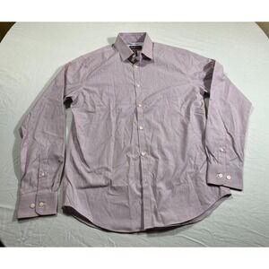 Awearness Kenneth Cole Men's Dress Shirt Slim Fit, Non-Iron, Burgundy Pinstripe